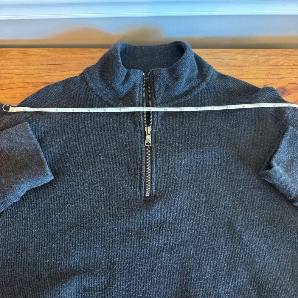 Banana Republic Mens Blue Textured Knit Quarter Zip Pullover Sweater Medium Norm